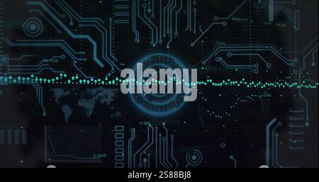 Image du traitement des données financières sur carte de circuit imprimé Banque D'Images