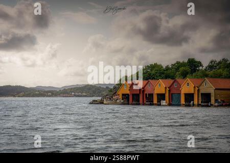 Maisons de pêcheurs norvégiennes Banque D'Images