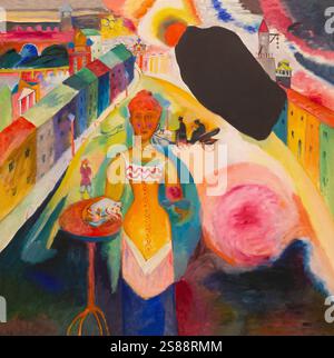 Lady in Moscow, Wassily Kandinsky, 1912, Lenbachhaus, Munich, Allemagne Banque D'Images