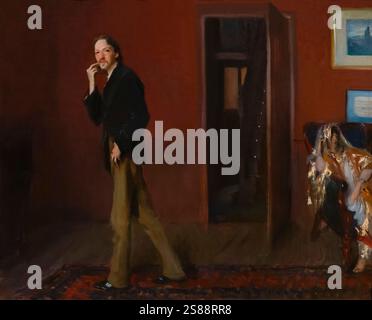 Robert Louis Stevenson et son épouse, Frances Van de Osbourne, John Singer Sargent, 1885, Crystal Bridges Museum of American Art, Bentonville, Arkansas Banque D'Images