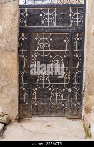Sokalipura, Srinagar, Jammu-et-Cachemire, Inde. Barrière décorative métallique. Banque D'Images