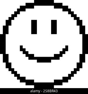 Symbole d'icône sourire Pixel art Illustration de Vecteur
