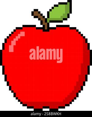 Icône Apple fruit pixel design simple Illustration de Vecteur