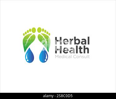 designs de logo de soin des pieds de feuille pour les services médicaux Illustration de Vecteur