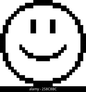 Symbole d'icône sourire Pixel art Illustration de Vecteur