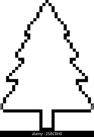 Sapin de Noël pixel art design simple Illustration de Vecteur