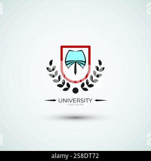 Logo de collage d'icône de campus et modèle de conception de logo d'éducation universitaire Illustration de Vecteur