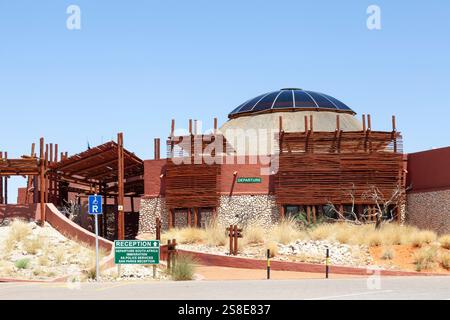 Réception et contrôle des frontières pour le Botswana, Kgalagadi Transfrontier Park, Kalahari, Cap Nord, Afrique du Sud Banque D'Images