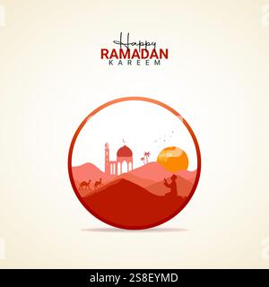 Design créatif Ramadan Kareem. Affiche de Ramadan Kareem, bannière, publication sur les médias sociaux, arrière-plan Illustration de Vecteur