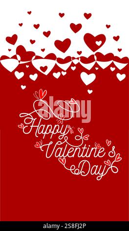 Carte de bonne Saint-Valentin. dessiné à la main. Pas ai, illustration vectorielle. Illustration de Vecteur