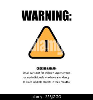 Triangle de signalisation. Avertissement de risque d'étouffement. Symbole d'alerte jaune. Illustration vectorielle. Illustration de Vecteur
