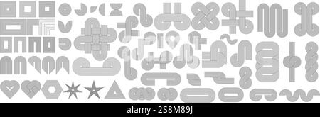 Formes géométriques d'arche zen. Ensemble d'éléments du milieu du siècle. Esthétique boho moderne. Illustration vectorielle. Illustration de Vecteur