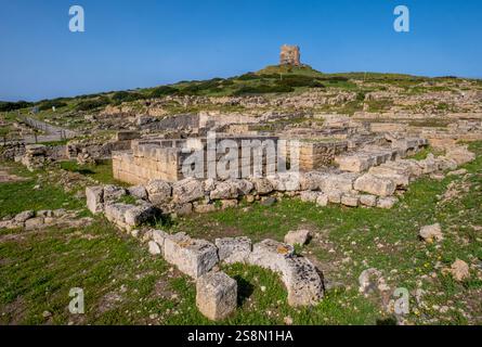 Halbinsel Sinis und historische Ruinen, area archeologica di Tharros Archäologisches Museum, Tharros, Europa, Provinz Oristano, Italien Banque D'Images