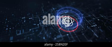 Concept d'informatique quantique : révolutionner le traitement de l'information grâce à la mécanique quantique. Banque D'Images