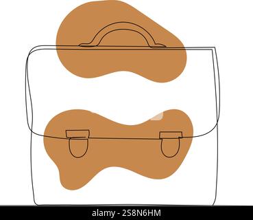 croquis de mallette pour hommes dessin de ligne continue, vecteur Illustration de Vecteur