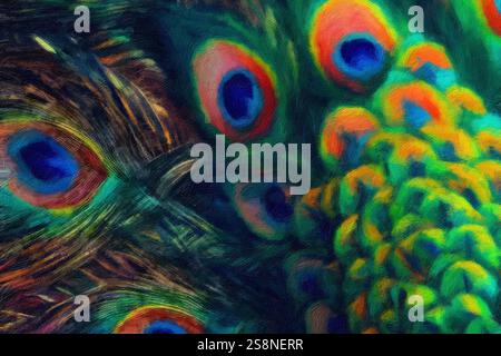Les plumes de paon. Banque D'Images
