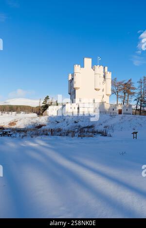 Château de Braemar en hiver, Grampian Banque D'Images