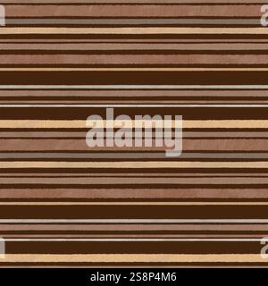 Motif sans couture en rayures multicolores avec texture de papier dans le thème chaud des vacances d'automne. Illustration de main d'aquarelle comme fond pour la récolte Banque D'Images