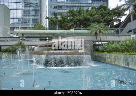 Fontaine, bassin d'eau, Statue Square, Central, Hong Kong, République populaire de Chine, Asie Banque D'Images