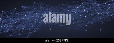 Un maillage abstrait avec des taches brillantes arrière-plan. Illustration 3D. Banque D'Images