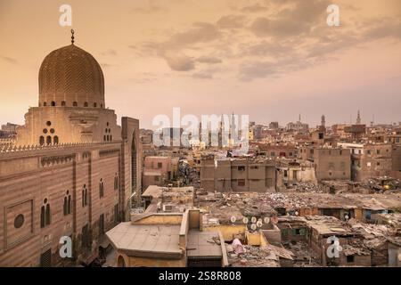 Une image d'un coucher de soleil au Caire Egypte Banque D'Images