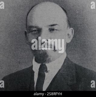 Portrait photographique de Vladimir Lénine (1870-1924) une fédération communiste révolutionnaire, homme politique et théoricien de la politique. En date du 20e siècle Banque D'Images