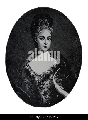 Portrait gravé de la princesse Charlotte de galles (1796-1817) qui est mort pendant l'accouchement. En date du 19e siècle Banque D'Images