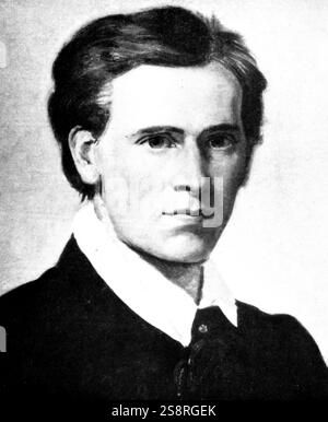 Portrait de Moritz von Schwind (1804-1871) un peintre qui s'inspire de la chevalerie, le folklore, et les chansons du peuple. En date du 19e siècle Banque D'Images