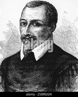 Portrait d'Olivier de Serres (1539-1619) un auteur français et scientifique du sol. En date du 17e siècle Banque D'Images