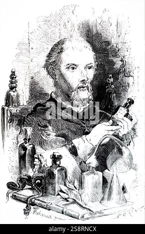 Portrait de Paracelse (1493-1541) un médecin suisse, alchimiste et astrologue de la Renaissance allemande. En date du 19e siècle Banque D'Images