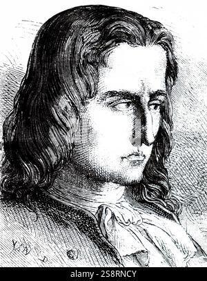 Portrait de Denis Papin (1647-1713) Physicien français, mathématicien et inventeur. En date du 19e siècle Banque D'Images