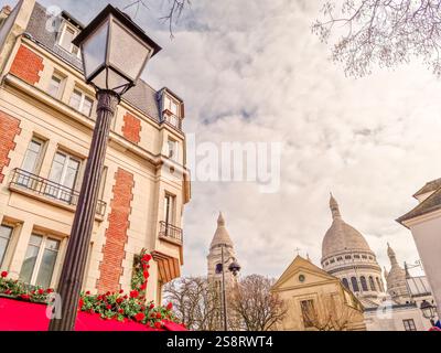 Rues de Montmartre à Paris, France Banque D'Images