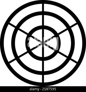 Vecteur d'icône de diagramme circulaire radar. Convient aux applications mobiles, aux applications Web et aux médias imprimés. Illustration de Vecteur