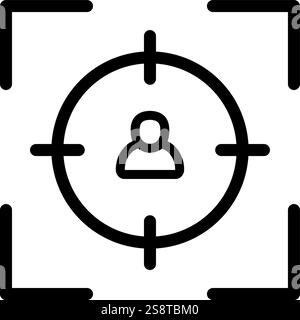 Vecteur d'icône ciblé. Convient aux applications mobiles, aux applications Web et aux médias imprimés. Illustration de Vecteur