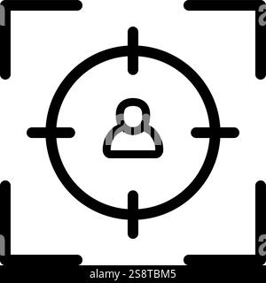 Vecteur d'icône ciblé. Convient aux applications mobiles, aux applications Web et aux médias imprimés. Illustration de Vecteur