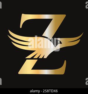 Lettre initiale Z Flying Eagle logo concept pour l'icône de vitesse et le symbole de transport symbole vecteur Illustration de Vecteur