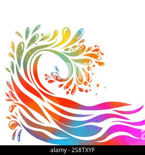 fond de mer coloré. dessiné à la main. Pas ai, illustration vectorielle Illustration de Vecteur