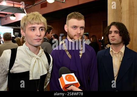 Kiev, Ukraine. 23 janvier 2025. Ziferblat Band lors du tirage au sort des finalistes de Vidbir 2025, la sélection nationale ukrainienne pour le concours Eurovision de la chanson 2025, au Ukraine-Media Center, Kiev. Crédit : SOPA images Limited/Alamy Live News Banque D'Images