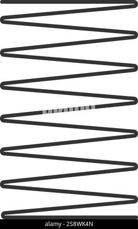 Gros plan d'un ressort hélicoïdal en métal, présentant ses bobines métalliques, ses ressorts en fil métallique et ses bobines flexibles courbées en acier, créant un attrait visuel Illustration de Vecteur