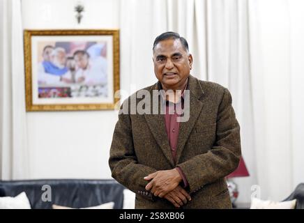New Delhi, Inde. 22 janvier 2025. NEW DELHI, INDE - 22 JANVIER : le député du BJP de South Delhi Ramvir Singh Bidhuri lors d'une entrevue à sa résidence le 22 janvier 2025 à New Delhi, Inde. (Photo de Arvind Yadav/Hindustan Times/Sipa USA) crédit : Sipa USA/Alamy Live News Banque D'Images