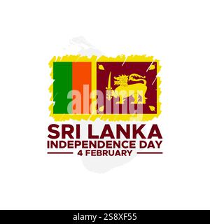 Jour de l'indépendance du Sri Lanka. Icône de drapeau national du Sri Lanka créative. Jour de l'indépendance du Sri Lanka. Concept de défense du jour du Sri Lanka. Modèle pour Illustration de Vecteur