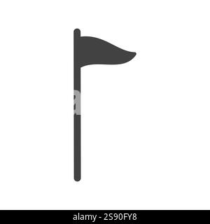 icône de drapeau de triangle isolé sur fond blanc Illustration de Vecteur