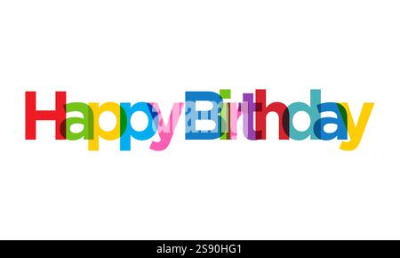 Vecteur de conception de texte coloré joyeux anniversaire sur fond blanc Illustration de Vecteur