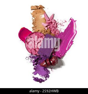 Photo de concept créatif de nuances de cosmétiques sur un fond blanc Banque D'Images