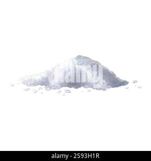 Sel de mer dispersé. Tas de sel de table. Illustration isolée à l'aquarelle dessinée à la main du produit de soins de la peau ou de l'ingrédient de cuisson. Pile de gommage pour soins corporels. Dessin de cosmétique minérale écologique pour la conception de spa. Banque D'Images