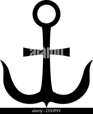 Ancre croisée Crusher-Yagir icône couleur noire illustration vectorielle image plat style simple Illustration de Vecteur