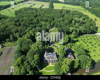 Vue aérienne de la zone verte de Oud Amelisweerd à Utrecht, pays-Bas Banque D'Images