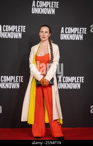 Rome, Italie - 17 janvier 2025 : L'actrice italienne Carlotta Rondana lors de la première italienne du film "A Complete Unknown" réalisé par James Mangold à l'Auditorium Parco della Musica. Banque D'Images