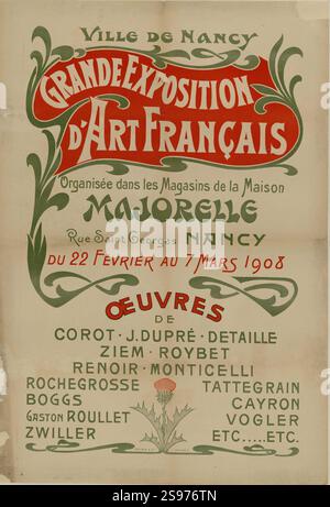 Grande exposition d'art français organisée dans les magasins de la Maison Majorelle rue Saint-George H-FG-AF- Banque D'Images