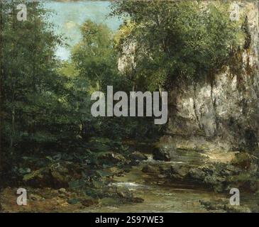 Gustave Courbet (1819-1877) - les rives d'un ruisseau Banque D'Images